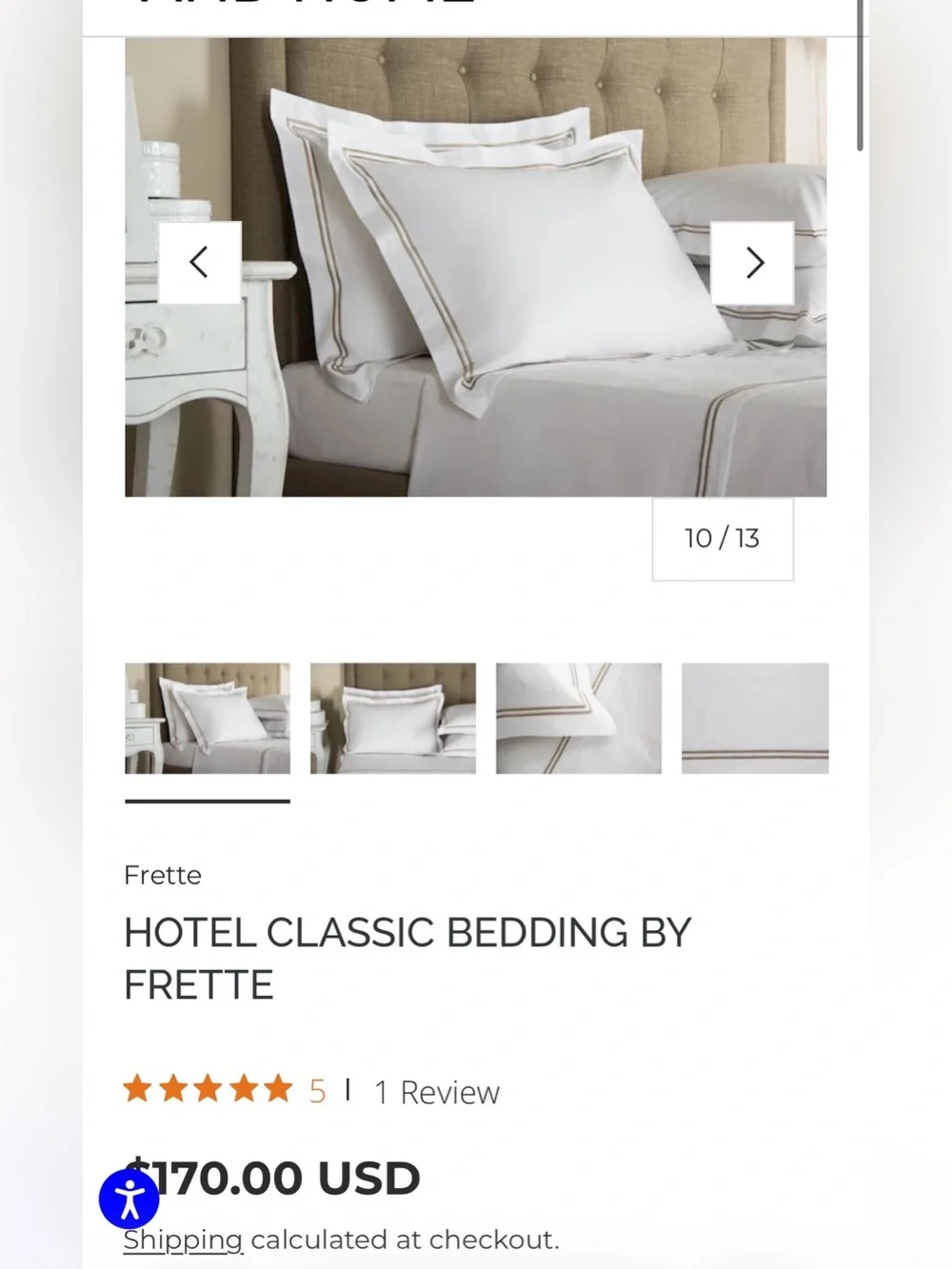 H by Frette King duvet cover and 2 standard 20*32 pillow shams